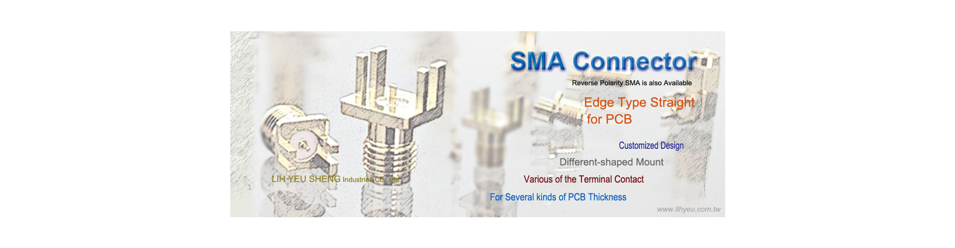 SMA Edge, End Luanch for PCB Connector, LIH YEU SHENG
