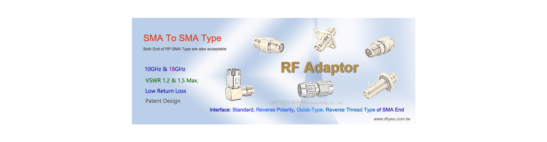 RF Adaptor, SMA To SMA Adaptor, LIH YEU SHENG, LYS
