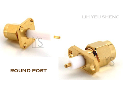 Round Post, 2 & 4 Holes Panel SMA(RP-SMA) Male Exposed PTFE connector