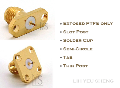 SMA Female Panel 2 Holes Exposed PTFE