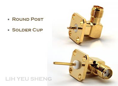 圓針, 4 Holes Panel R/A SMA Female Exposed PTFE connector