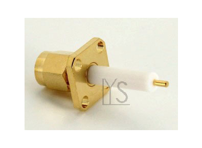 SMA(RP-SMA)  Male 4 Holes Panel Exposed PTFE Terminal Blunt Post connector