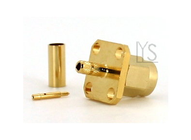 RG174｜316 Cable, SMA Male Panel 4 Holes Crimp connector
