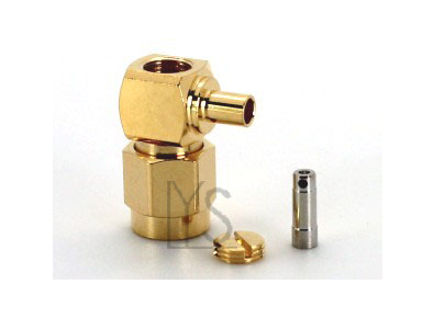 SMA Male Right Angle Crimp Type For Mini Coaxial Cable Connector 