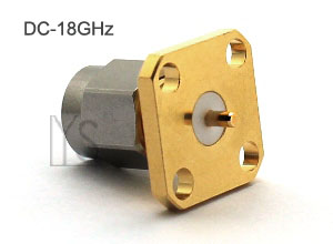 18GHz SMA Male Straight Panel 4 Hole Terminal Blunt Post
