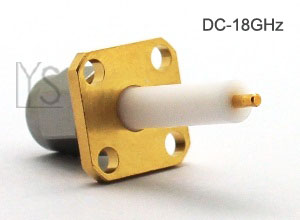 18GHz SMA(RP-SMA) Male Straight Panel 4 Hole Exposed PTFE Terminal Blunt Post